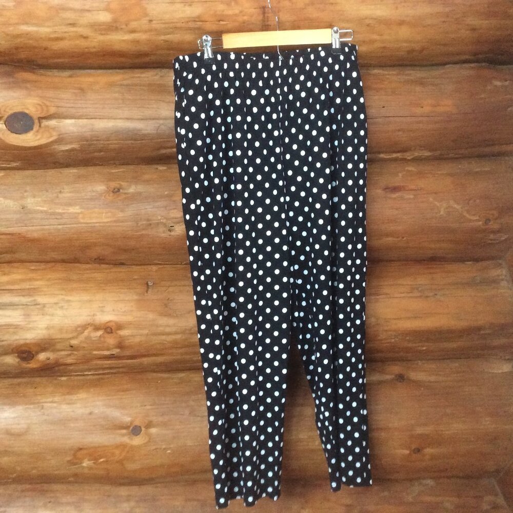 Ulla Popken Black & White Polka Dot Casual Pants Size 16/18